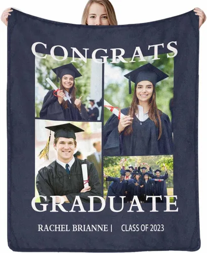 Miniatura 12 de Manta de sofá de graduación personalizada con imagen, manta personalizada para graduados para clase de 2023, personalizable con cualquier palabra
