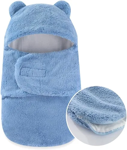 Miniatura 22 de AiWMGL Manta de Forro Polar para Bebé de Invierno 0-3 Meses Niños Niñas Envoltura Ajustable para Recién Nacido Suave y Cálida Saco de Dormir de Felpa