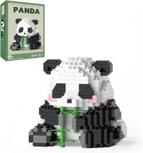 Miniatura 10 de Mini bloques de construcción de Halloween, panda sentado con calabaza, micro bloques de juguete para niños de 6, 7, 8, 9+, juegos de construcción