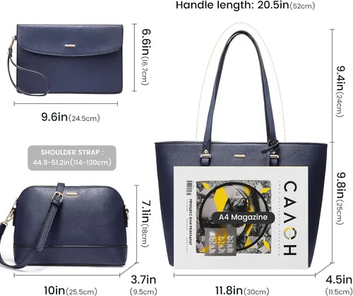 Miniatura 9 de LOVEVOOK Monederos para mujer, juego de bolsos de mano, bolso de hombro, bolso de mano con asa superior, bolsas
