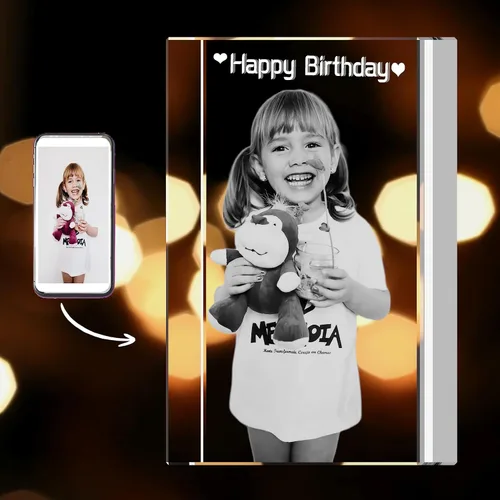 Foto de cristal 3D personalizada con foto 3D grabada en 3D, regalo de imagen grabada con láser 3D con foto para mamá, papá, niños, regalo de Navidad