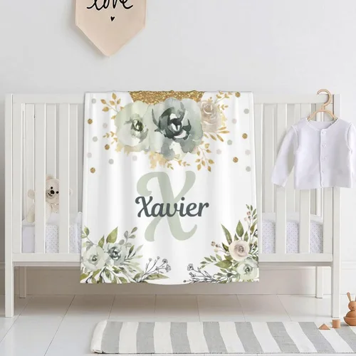 Miniatura 3 de Mantas de bebé personalizadas para niños y niñas, manta de bebé personalizada para niñas y niños, manta de bebé personalizada con corona de nombre