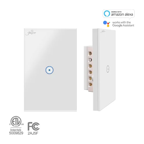 Miniatura 2 de Jinvoo Interruptor de luz táctil inteligente WiFi de pared, control remoto para teléfono inteligente, compatible con iOS y Android, con Alexa Echo
