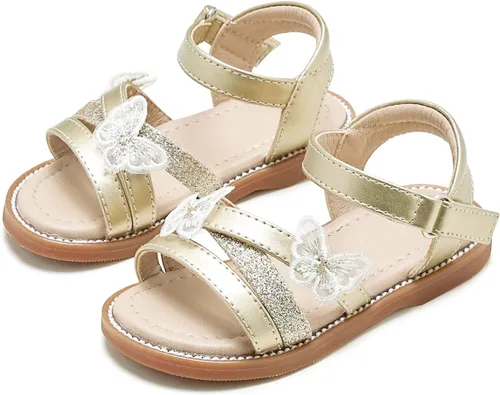 Miniatura 8 de Otter MOMO - Sandalias de verano para niñas con puntera abierta, sandalias planas de princesa con suela cómoda