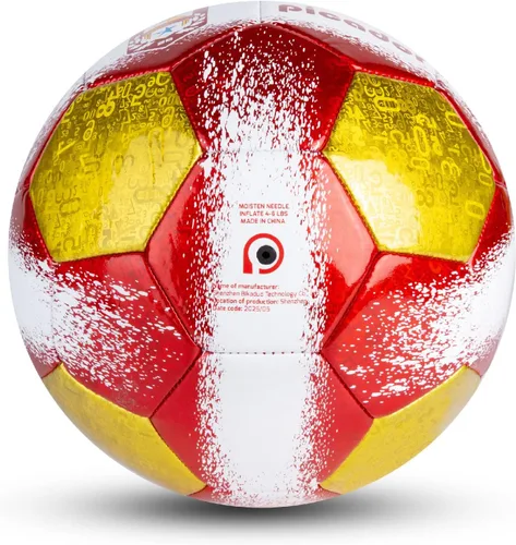 Miniatura 2 de PP PICADOR Balones de fútbol tamaño 4, pelota de fútbol de cuero láser para entrenamiento deportivo y juego de partidos, juego de bolas de fútbol