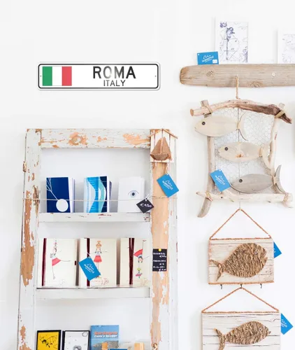 Miniatura 3 de Roma Italia - Letrero de bandera italiana - Letrero de metal para decoración del hogar, decoración de pared de restaurante italiano, letrero