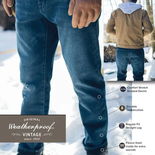 Miniatura 3 de Weatherproof Vintage Jeans con forro polar de ajuste regular para hombre