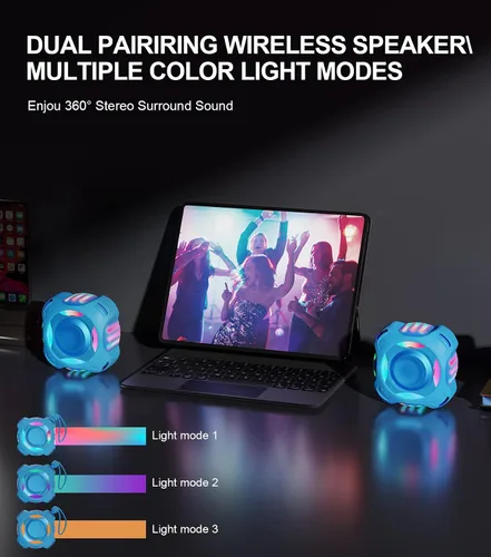Miniatura 7 de Altavoz de ducha Bluetooth comiso, altavoz impermeable IP67 con luz LED, altavoces portátiles con estéreo inalámbrico verdadero, flotante, 2000mAh