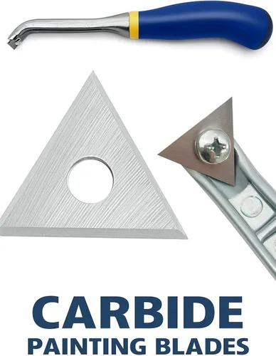 Miniatura 4 de LU&MN Cuchillas de repuesto para rascador de carburo, cuchillas reversibles triangulares de triple borde de 1 pulgada, se adapta a la mayoría