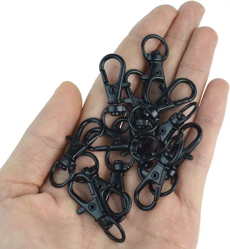 Miniatura 4 de cnomg - 50 cierres giratorios para cordón, gancho giratorio de metal, cierre de langosta (negro)