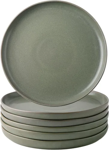 Miniatura 11 de AmorArc - Juego de platos de cena de 6 unidades, platos grandes de cerámica de 10.5 pulgadas para cocina, juego de platos de porcelana para cena