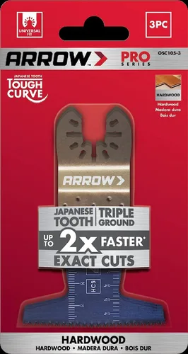 Miniatura 4 de Arrow OSC104-1 - Hoja oscilante de madera para madera dura, madera, PVC, paneles de yeso, universal, se adapta a la mayoría de multiherramientas