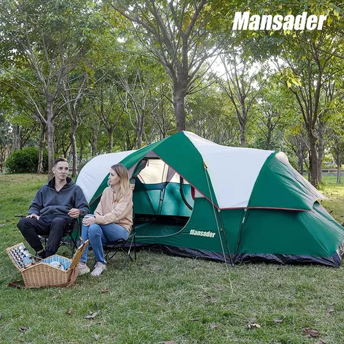 Miniatura 8 de 6 Person Family Camping Tent,Waterproof Windproof with Top Rainfly,Easy Set Up,Pop Up Tent for Outdoor Camping Hiking Trave Verde
