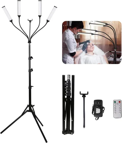 Kit de luz LED de cuatro brazos, 2800k-6500k 30W, iluminación continua para transmisión en vivo, tatuaje de cejas, maquillaje, belleza de uñas,