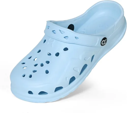 Miniatura 8 de HEVA Zuecos de jardín para mujer adulta, pantuflas clásicas sin cordones, sandalias deportivas de secado rápido