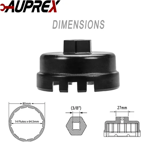 Miniatura 2 de AUPREX Herramienta de llave de filtro de aceite para Toyota Corolla, Prius, Prius Prime, Prius V, Matrix, CT200h, Scion iM/iQ/xD con motores de 1.8