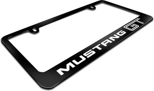 Miniatura 3 de iPick Image Marco de matrícula de metal negro hecho para Ford Mustang GT