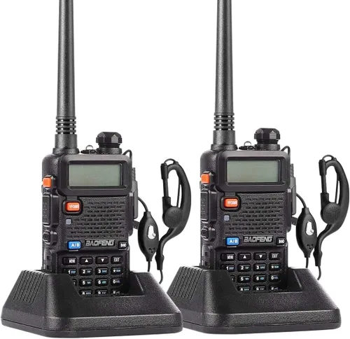 Baofeng UV-5R Jamón Radio bidireccional de doble banda 144-148/420-450Mhz, Nicama Walkie Talkie 1800mAh batería de iones de litio (paquete de 2)