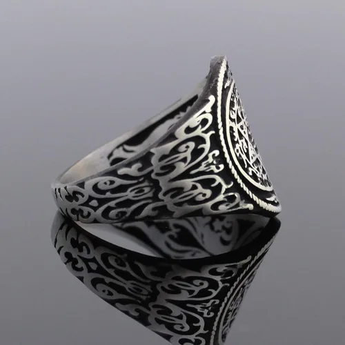 Miniatura 3 de mysilverworld Anillo de plata de ley 925 maciza con sello de Solomon para hombre