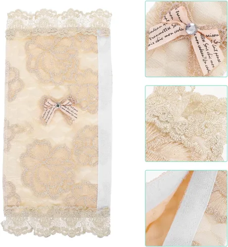 Miniatura 8 de Juego de 6 fundas para manijas de refrigerador, color beige, guantes para microondas, horno, lavavajillas, puerta, lavables, resistentes a