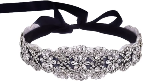azaleas Cinturón de boda fino de cristal para mujer, cinturón de novia para boda, dama de honor, accesorios de vestido de niña de las flores, 16