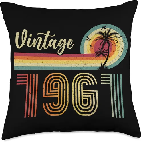 Miniatura 4 de Retro Vintage 1961 Limited Edition Birthday 1961 Men Woman Throw Pillow