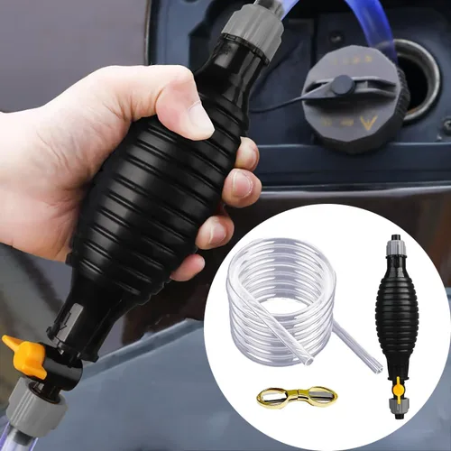 Miniatura 7 de Bomba de sifón de gas para gasolina con manguera de sifón de 6.5 pies, bomba de transferencia de combustible manual, bomba de succión de mano