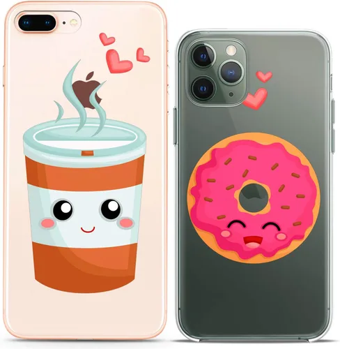 Miniatura 12 de Fundas a juego para parejas compatibles con iPhone 15 14 13 12 11 Pro Max Mini Xs 6s 8 Plus 7 Xr 10 SE 5 papas fritas transparente comida chatarra