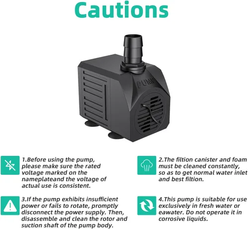 Miniatura 7 de FREESEA Bomba sumergible para acuario: 30 W 550 GPH bombas de agua silenciosas ajustables con elevación de 7.2 pies de altura para estanques
