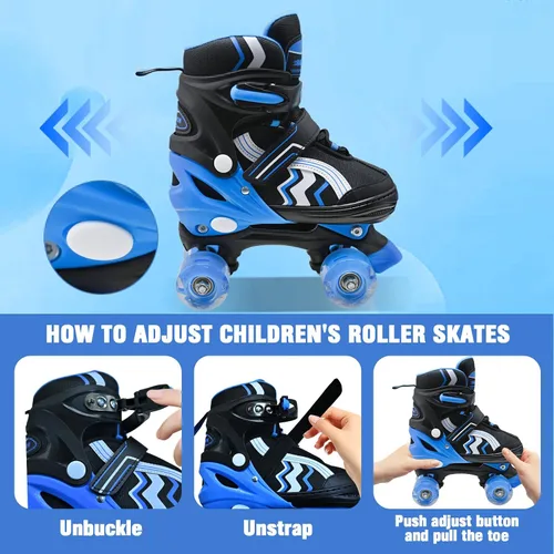 Miniatura 2 de Patines ajustables para niños y niñas, con todas las ruedas iluminadas de 5 a 8 años y 8 a 12 años, para principiantes en deportes al aire libre e