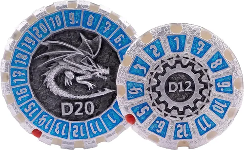 Miniatura 14 de Juego de dados de metal DND Dungeons and Dragon, juego de dados huecos poliédricos de dragón mágico de 7 piezas con caja de metal de regalo