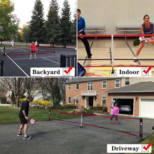 Miniatura 8 de Red de repuesto para pickleball de 22 x 3 pies para interiores o exteriores, se adapta a la mayoría de marcos de bolas de pepinillo independientes