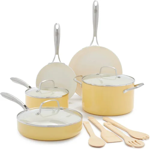 Miniatura 9 de GreenLife Artisan - Sartén antiadherente de cerámica saludable, cazuela jumbo de 5 cuartos de galón con mango ayudante y tapa, mango de acero