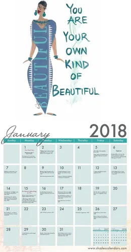 Miniatura 2 de Shades of Color Girlfriends, A Sister's Sentiments - Calendario afroamericano 2018 de Cidne Wallace de 12 x 12 pulgadas, (18GF)