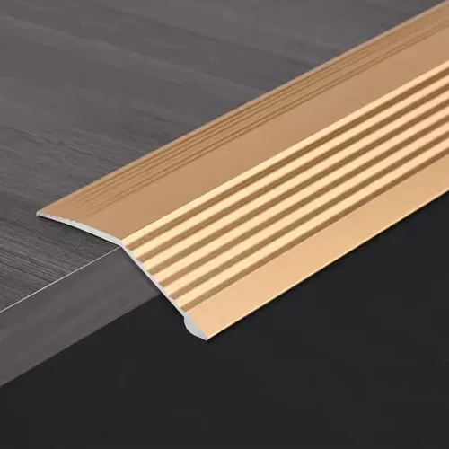 Miniatura 12 de MPOWRX Tira de transición de piso de metal a pisos de madera, tiras de unión antideslizantes para cubrir huecos de umbral, tira de borde de alfombra