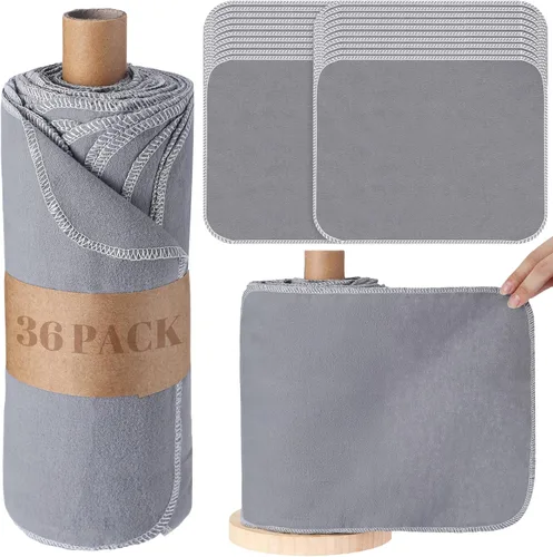 Miniatura 20 de Paquete de 36 paños de limpieza reutilizables de algodón lavables de flores brillantes para el hogar (color nitid)
