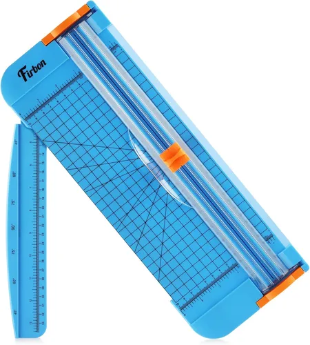 Miniatura 10 de Firbon - Cortador de papel A4 de titanio de 12 pulgadas, herramienta para álbumes de recortes, con protección de seguridad automática y regla 1-negro