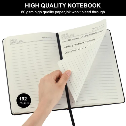 Miniatura 4 de ZCZN Cuadernos de Diario Forrados para Trabajo, 14x21 cm, 192 Páginas, Cuadernos de Cuero de Tapa Dura A5 para Escritura, Diario y Viaje, Cuadernos