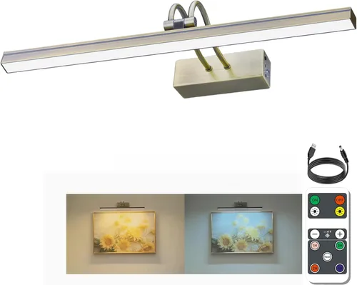 Miniatura 17 de Luz para Cuadros, Luces de Arte a Batería para Pared, Luz Inalámbrica con Control Remoto para Pinturas con Temporizador y Regulable, Iluminación