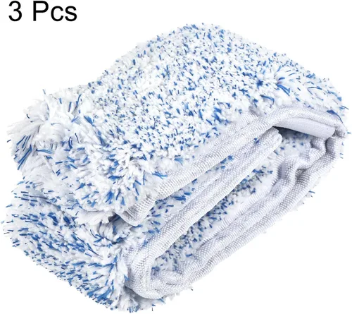 Miniatura 3 de MECCANIXITY Cabezal de repuesto de microfibra para ventana, vidrio, pared de mármol, hogar, baño, color azul, paquete de 3