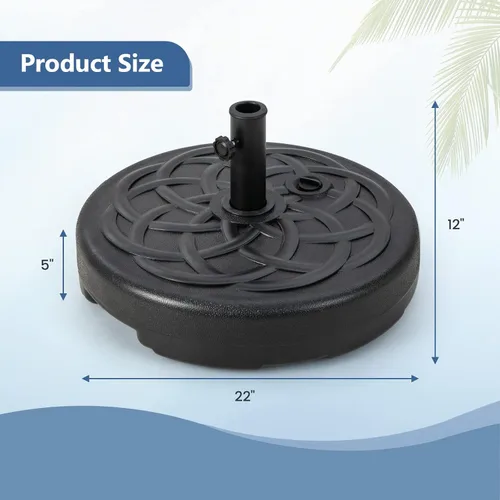 Miniatura 4 de Tangkula Soporte de base de paraguas rellenable, relleno de agua y arena, soporte de peso resistente para sombrilla de patio de 1.5 a 1.9 pulgadas