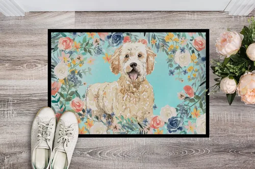 Miniatura 2 de Caroline's Treasures CK3426JMAT Goldendoodle - Tapete para puerta delantera, 24 x 36 pulgadas, para interiores y exteriores, para entrada
