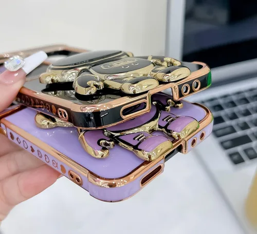 Miniatura 6 de Funda compatible con Samsung Galaxy Z Flip 5/Z Flip 6 con soporte, diseño de astronauta 3D de lujo para mujeres, funda protectora suave diseñada