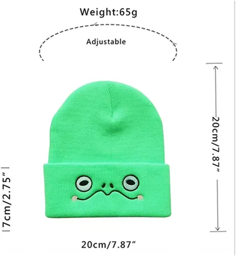 Miniatura 2 de Lindo gorro de rana de punto de animal, divertido gorro de invierno para esquí de invierno, gorro cálido, gorro suave