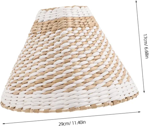 Miniatura 8 de LIFKOME Pantalla tejida para lámparas de pie de mesa, cubierta de luz de tejido retro, pantalla decorativa para sala de estar, dormitorio, estudio