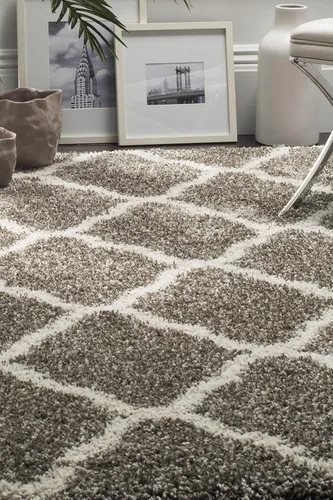 Miniatura 29 de SAFAVIEH Hudson Shag Collection - Alfombra extragrande de 11 x 15 pies, diseño de enrejado, no desprende pelusa y de fácil cuidado, 2 pulgadas