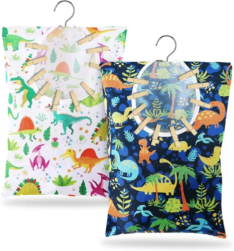 Miniatura 12 de Soporte para pinzas para ropa de panal de abeja – 2 bolsas para ropa de abeja – 15 x 11 pulgadas – Bolsa colgante para lavandería y uso al aire libre