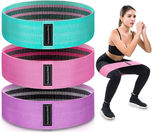 Bandas de ejercicio, bandas de resistencia de tela de 3 niveles para entrenamiento, bandas de entrenamiento de resistencia para mujeres y hombres,