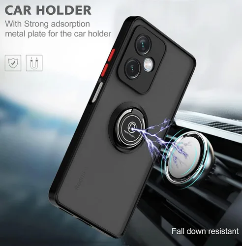 Miniatura 4 de QUIETIP Funda compatible con Xiaomi Poco X5 Pro 5G con protector de pantalla, TPU + policarbonato duro a prueba de golpes, anillo magnético