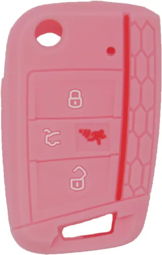 Miniatura 2 de Paquete de 2 fundas de silicona suave para llavero VW Golf Alltrack Sportwagen GTI Tiguan Atlas Polo Skoda Octavia, Azul+Rosa, Pequeño